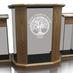 Rhema-Detached Winged Pulpit - Clear Glass