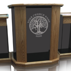 Rhema-Detached Winged Pulpit - Tinted Glass